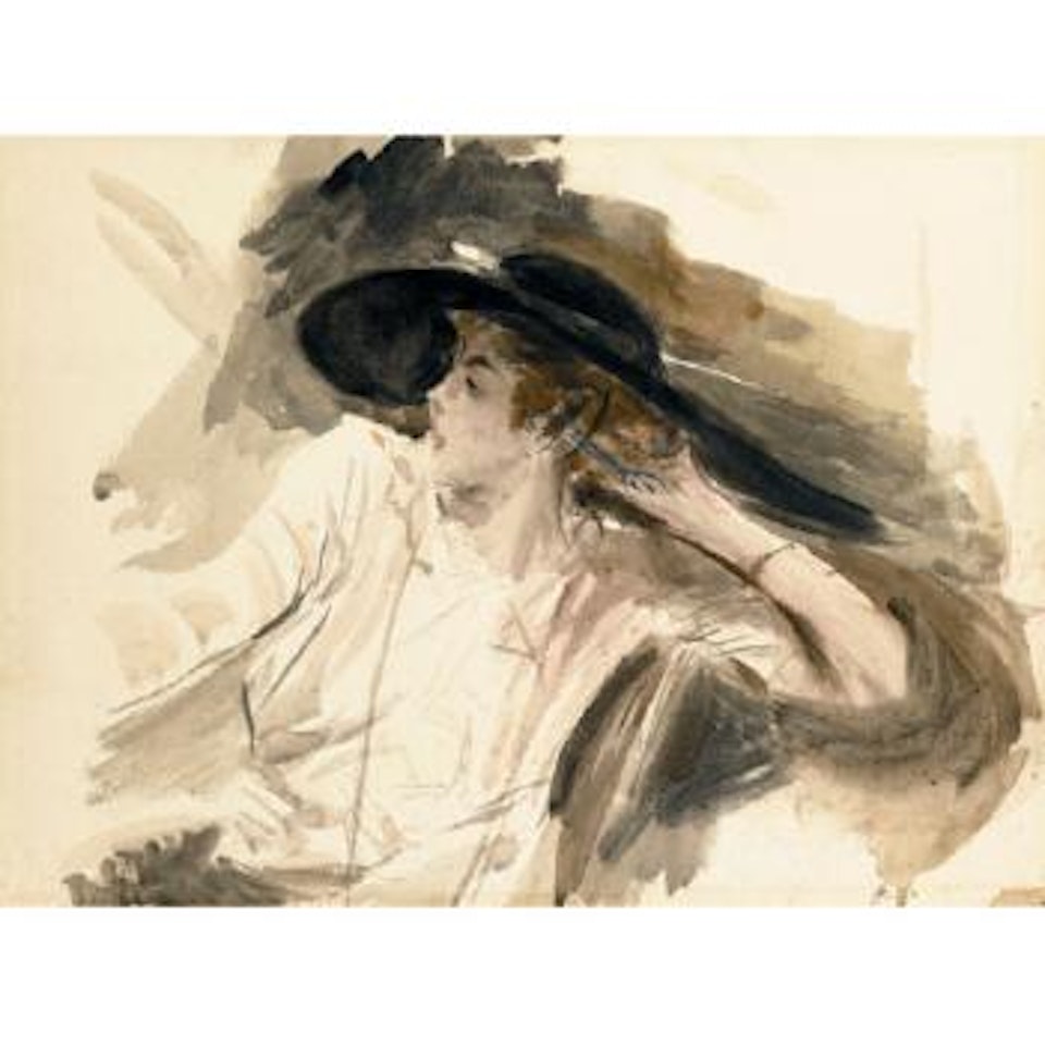 Jeune Femme Au Grand Chapeau by Giovanni Boldini