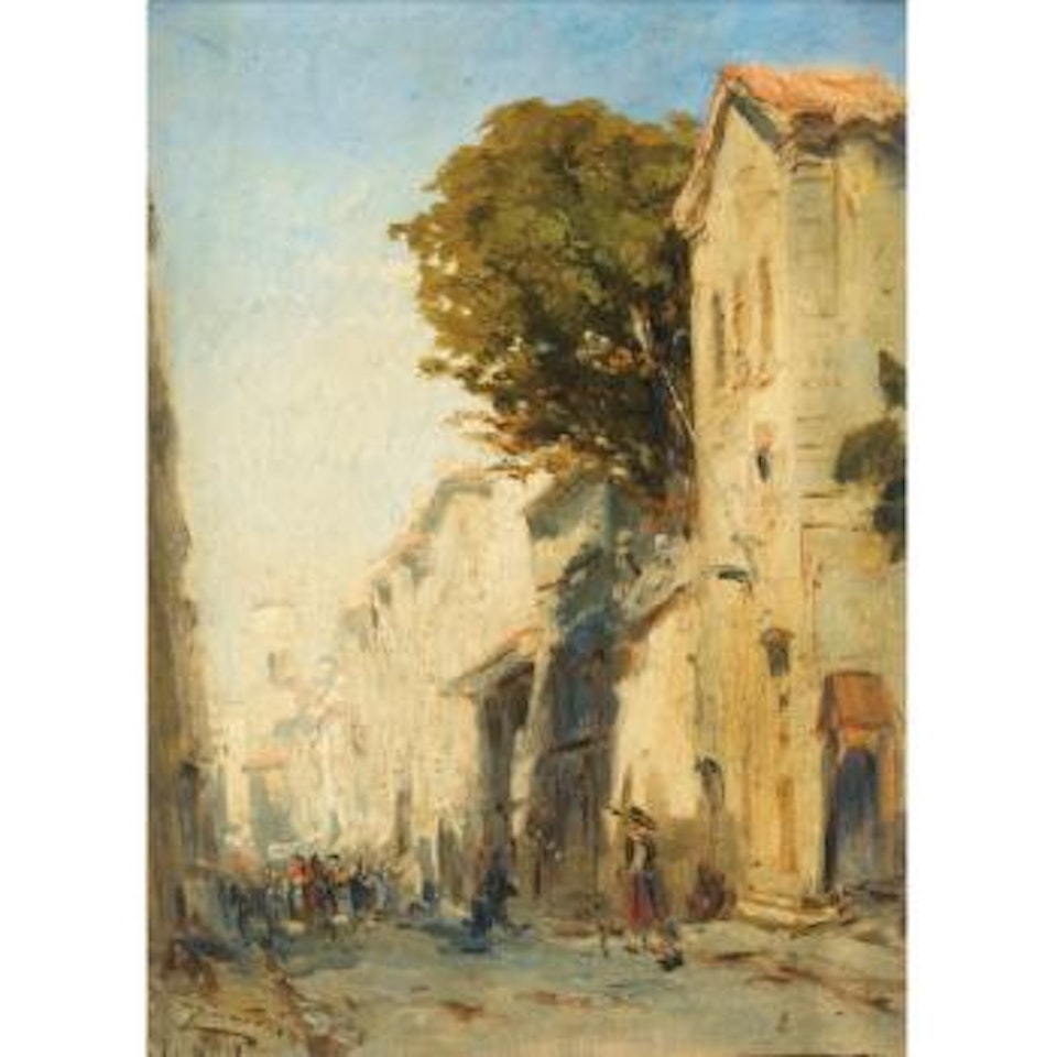 Scène De Rue à Martigues by Félix Ziem