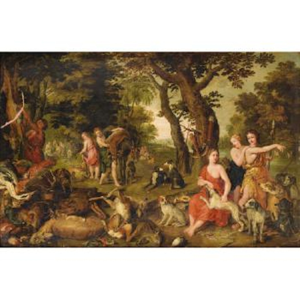 Le Retour De Chasse De Diane Et De Ses Nymphes by Hendrik van Balen by Jan Brueghel the Younger