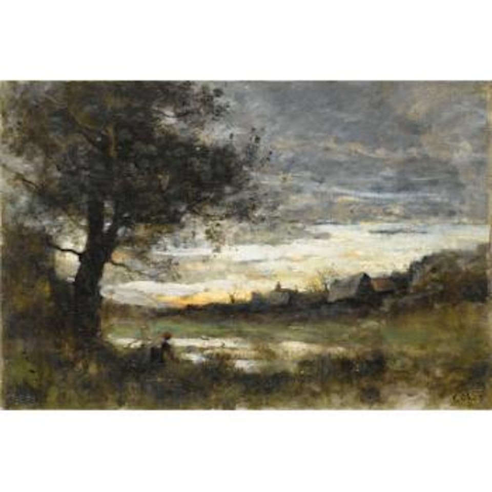 Souvenir De Normandie, Soleil Couchant by Jean Baptiste Camille Corot