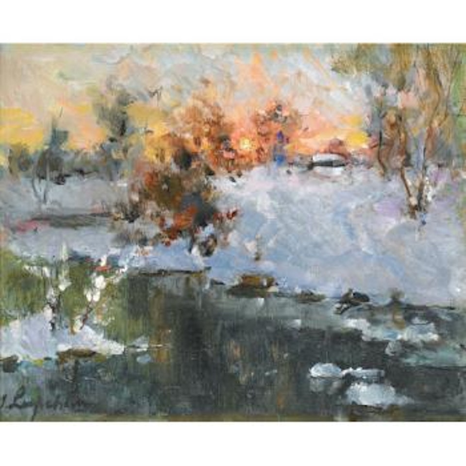 Paysage D'hiver Au Soleil Couchant by Georgij Aleksandrovic Lapschin