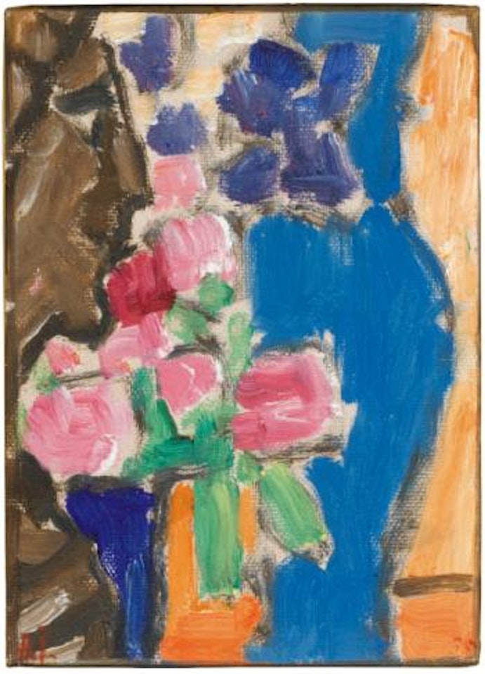 Stilleben: Blumenstilleben Mit Vase Und Figur (Halbprofil) (Still Life: Flower Still Life With Vase And Figure, Semi-profile) by Alexej von Jawlensky