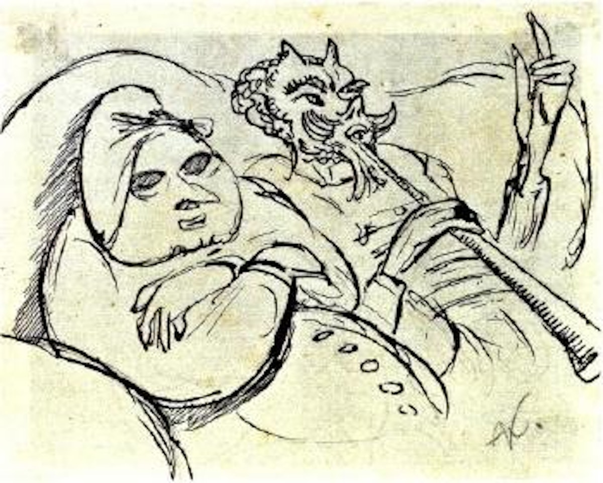 Pan und Nymphe by Alfred Kubin