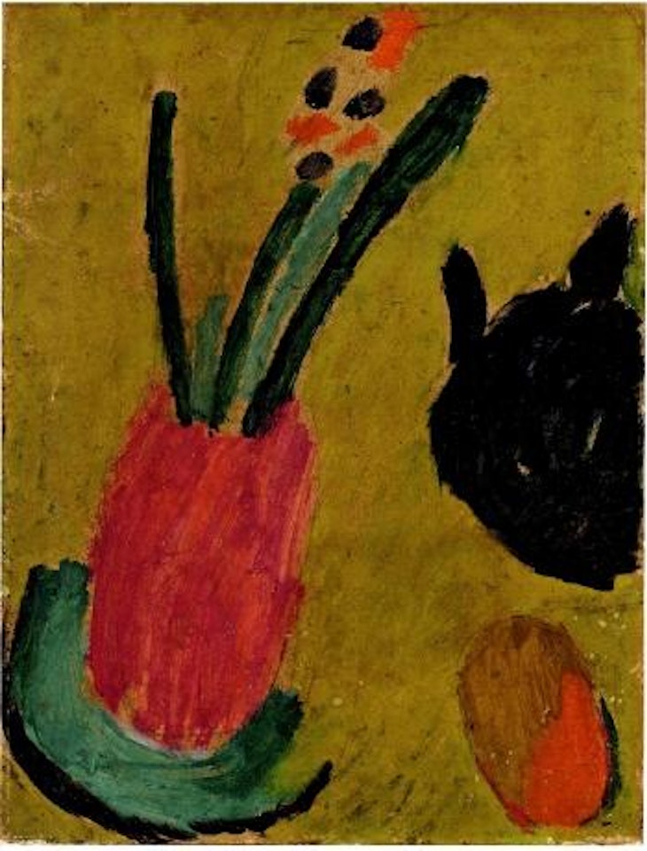 Stillleben mit Katze und Pinseltopf by Alexej von Jawlensky