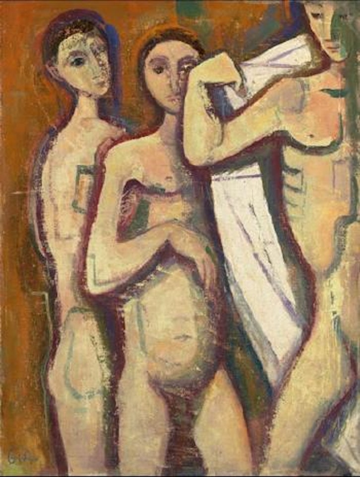 Drei Knaben im Bad by Karl Hofer