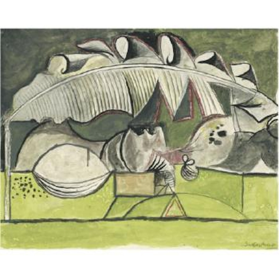 Banana Leaf Over Landscape by Graham Sutherland