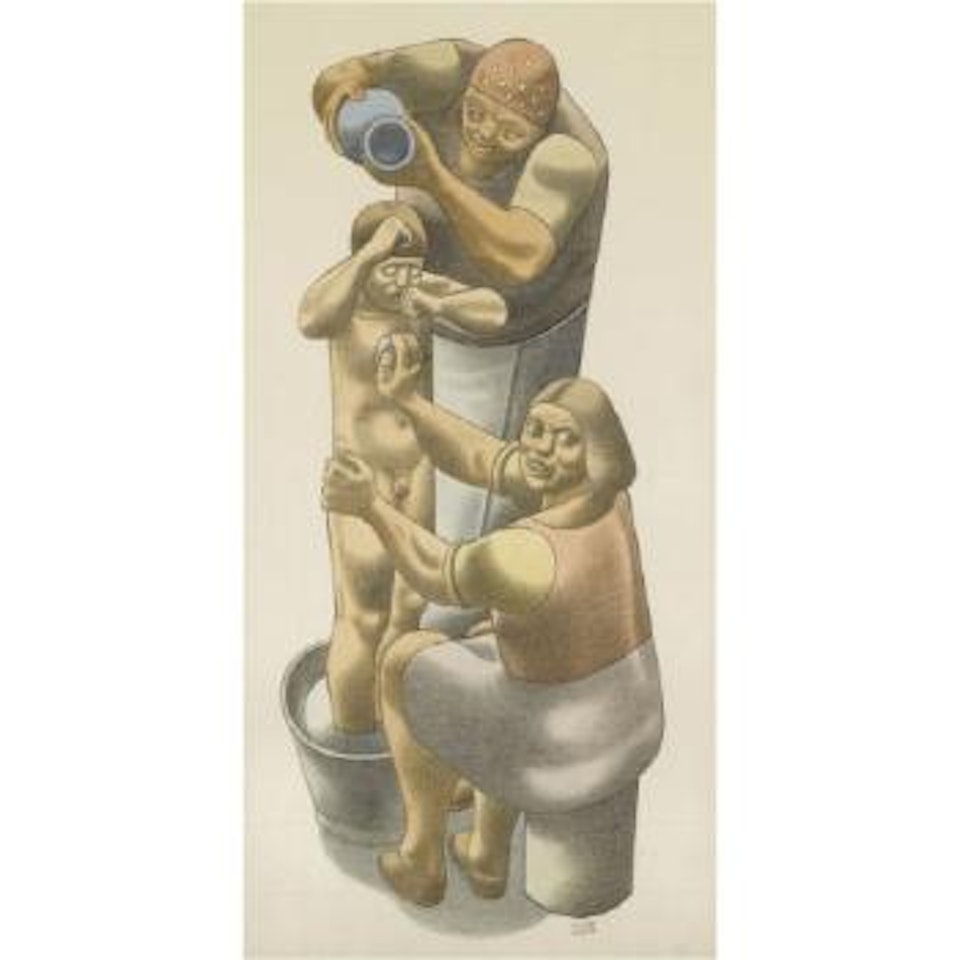 Bathing The Baby by William Roberts