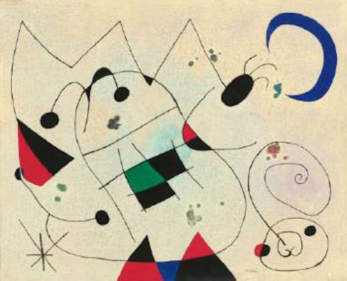Vipère Exaspérée Devant L'oiseau Rouge by Joan Miró
