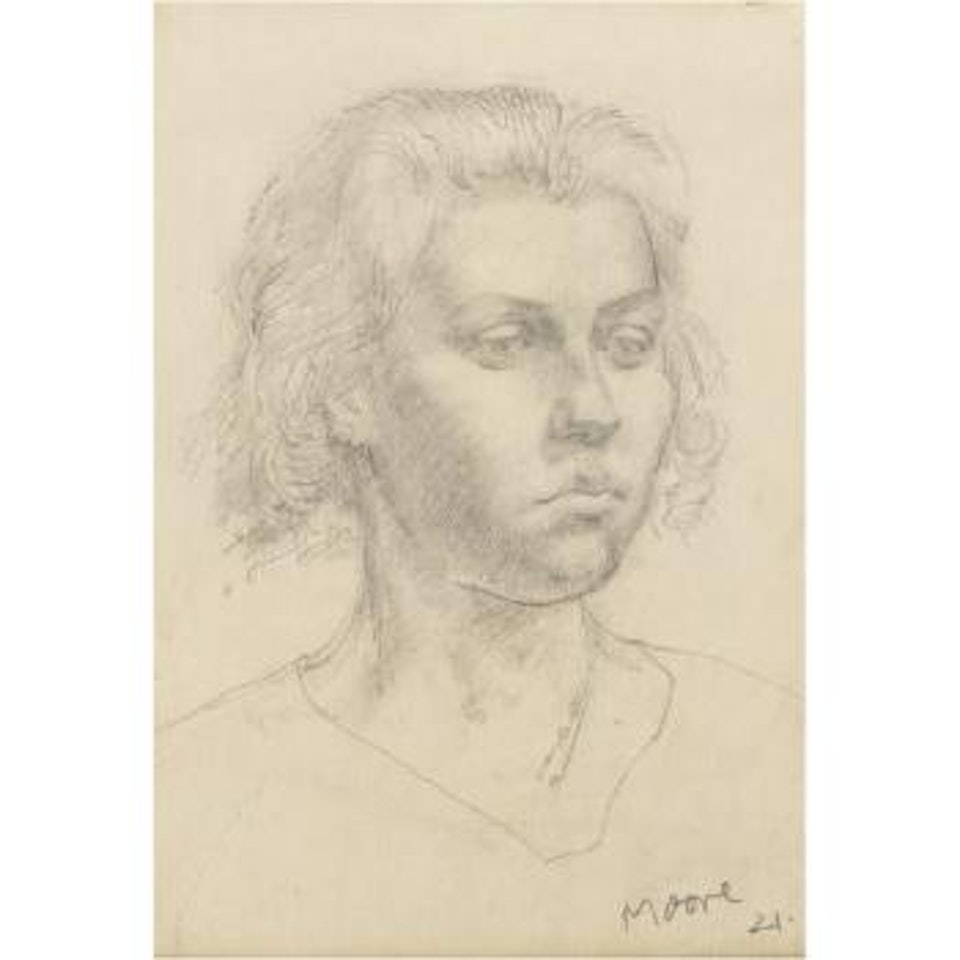 Portrait Of Mrs Raymond Coxon (Edna Ginesi) by Henry Moore