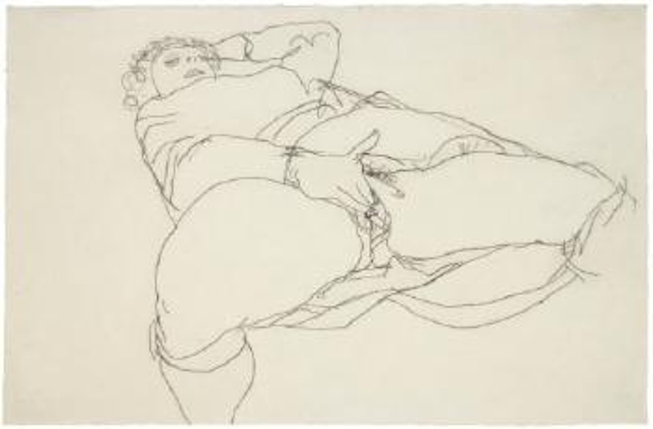 Onanierende Frau Mit Gespreizten Schenkeln (Masturbating Woman With Spread Thighs) by Egon Schiele