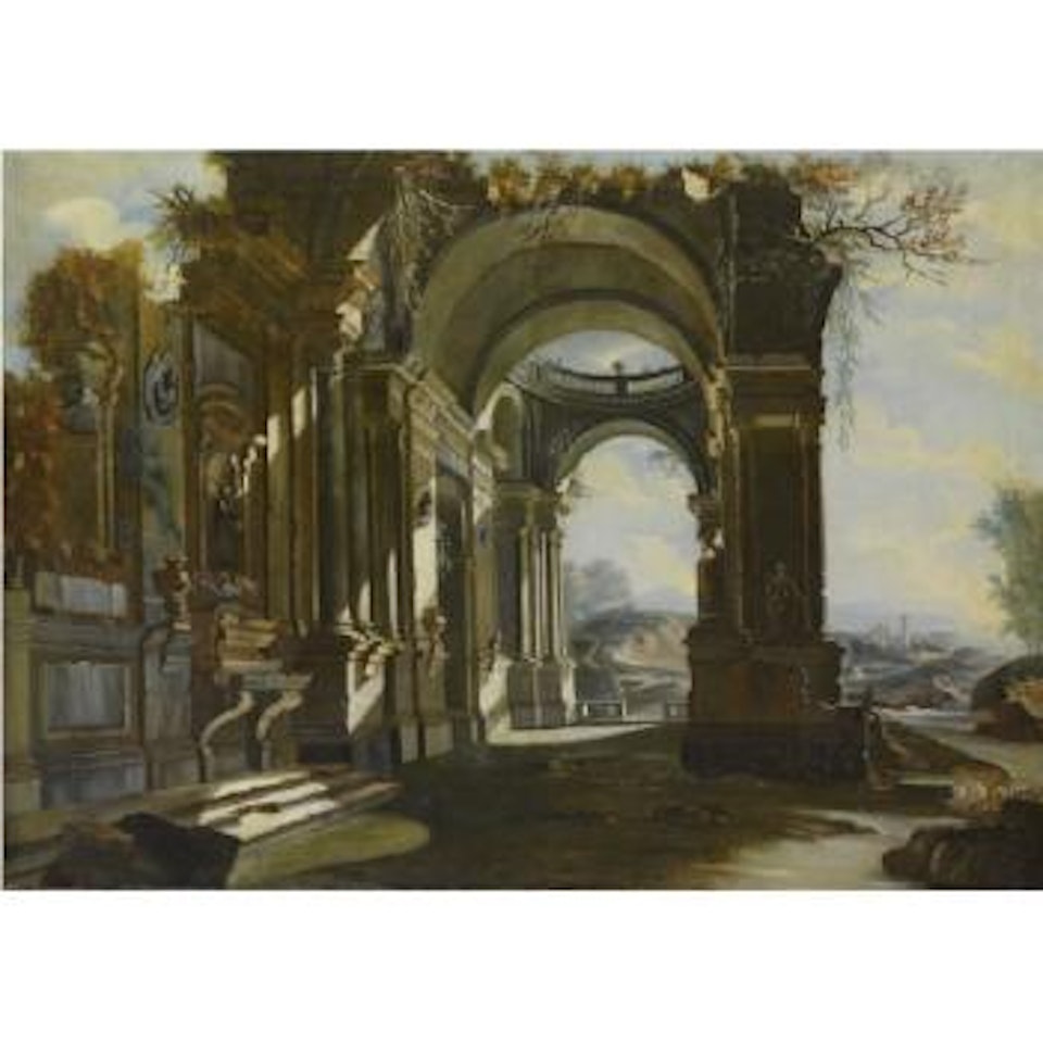 Capriccio Architettonico Con Paesaggio Sullo Sfondo by Neapolitan School