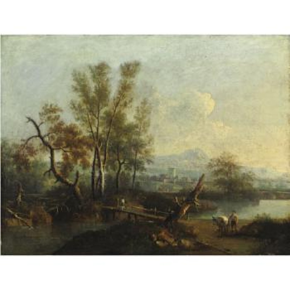 Paesaggio Fluviale Con Figure by Giovanni Battista Cimaroli