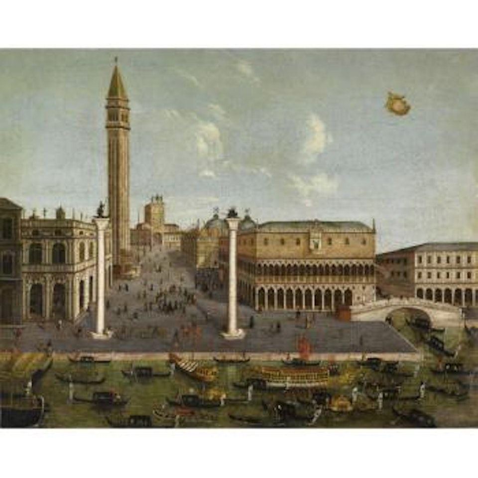 Venezia, Veduta Di Piazzetta San Marco Dal Canal Grande Con Bucintoro e Stemma Araldico Della Famiglia Grimani by Venetian School