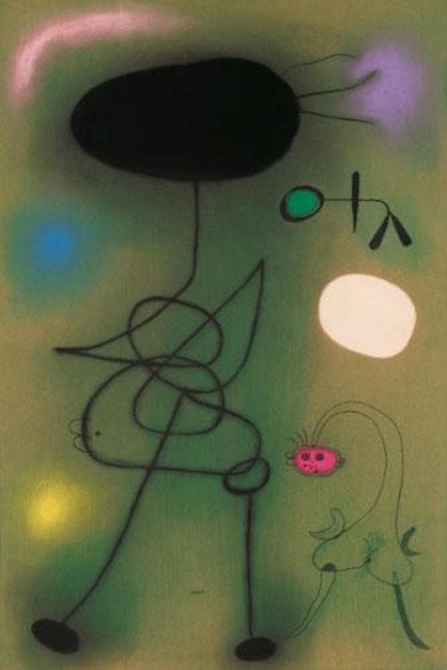 Femmes Et Oiseau Devant Le Soleil by Joan Miró