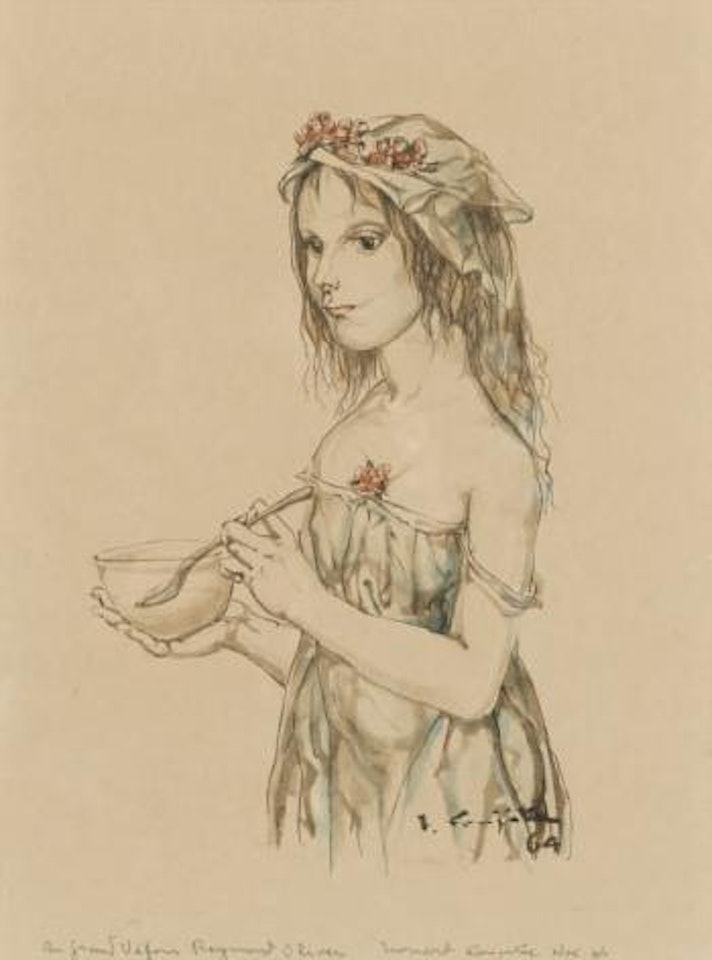 La Petite Fille Au Bol by Leonard Tsuguharu Foujita