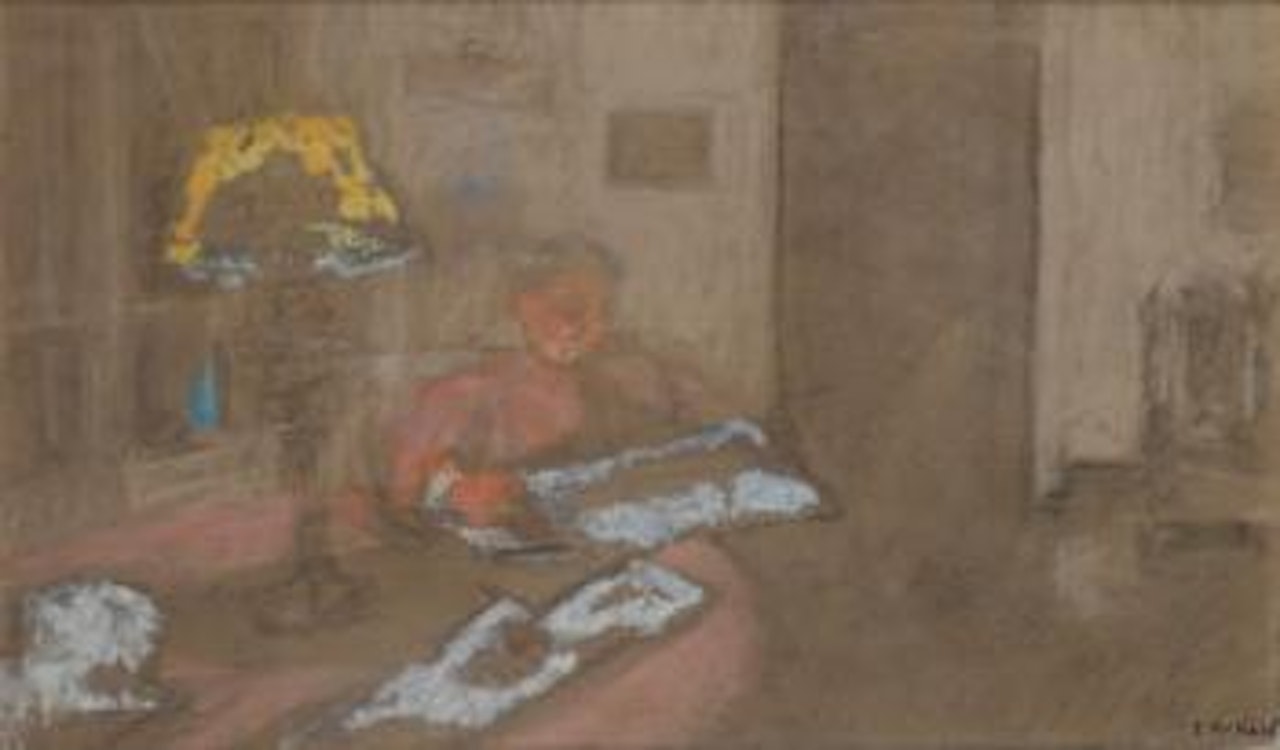 Madame Vuillard Lisant Le Journal by Édouard Vuillard