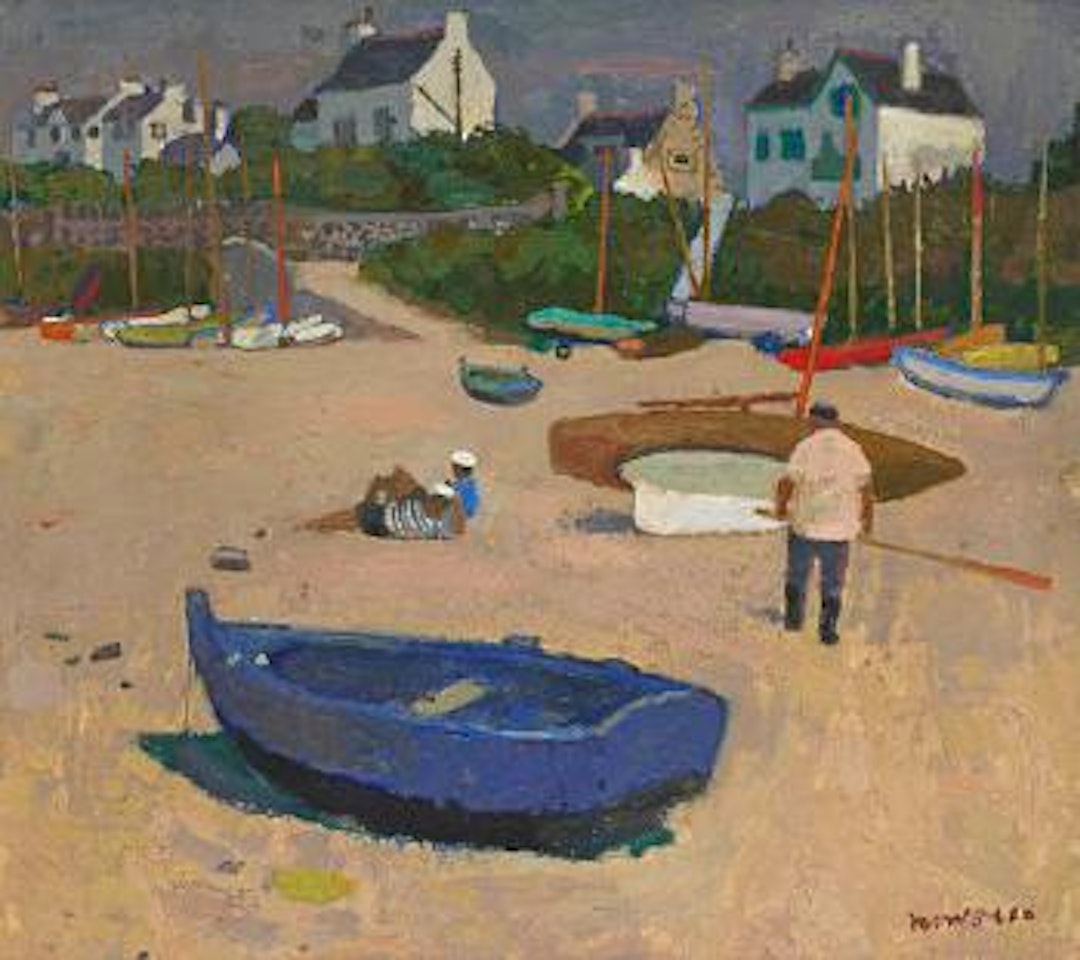 Boats at Benodet by Alberto Morrocco