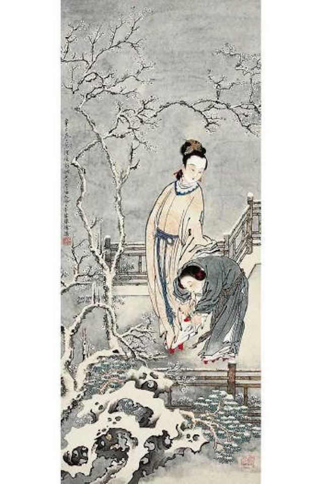 A maiden and her servant by Xu Cao