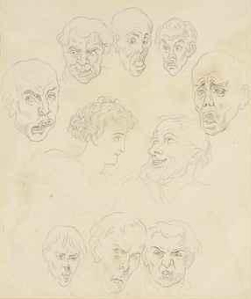 Two studies of grotesques (one illustrated); and Study of mythical figures by Thomas Rowlandson