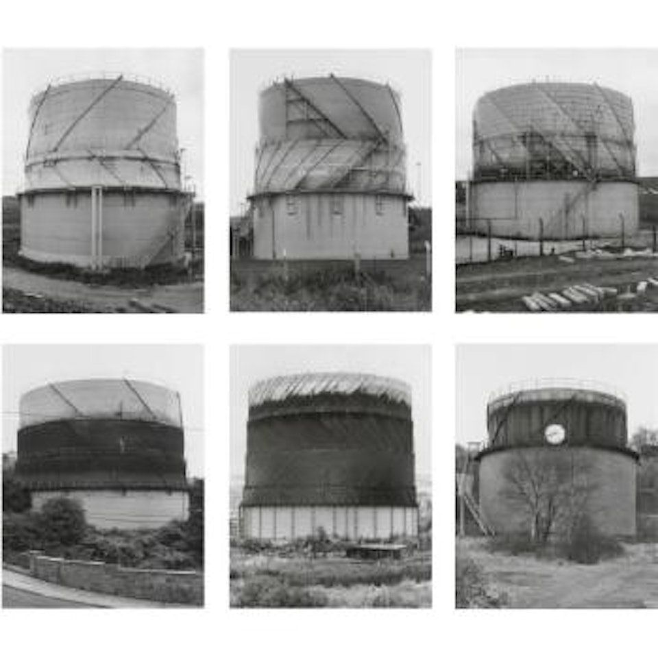 Hirwaun, South Wales, 1973; Ruhrtal, Essen, 1972; Pontlottin, South Wales, 1973; Barnsley / Sheffield, 1966; Tredegar, South Wales, 1973; Ebbw Vale, South Wales, 1973 by Bernd & Hilla Becher