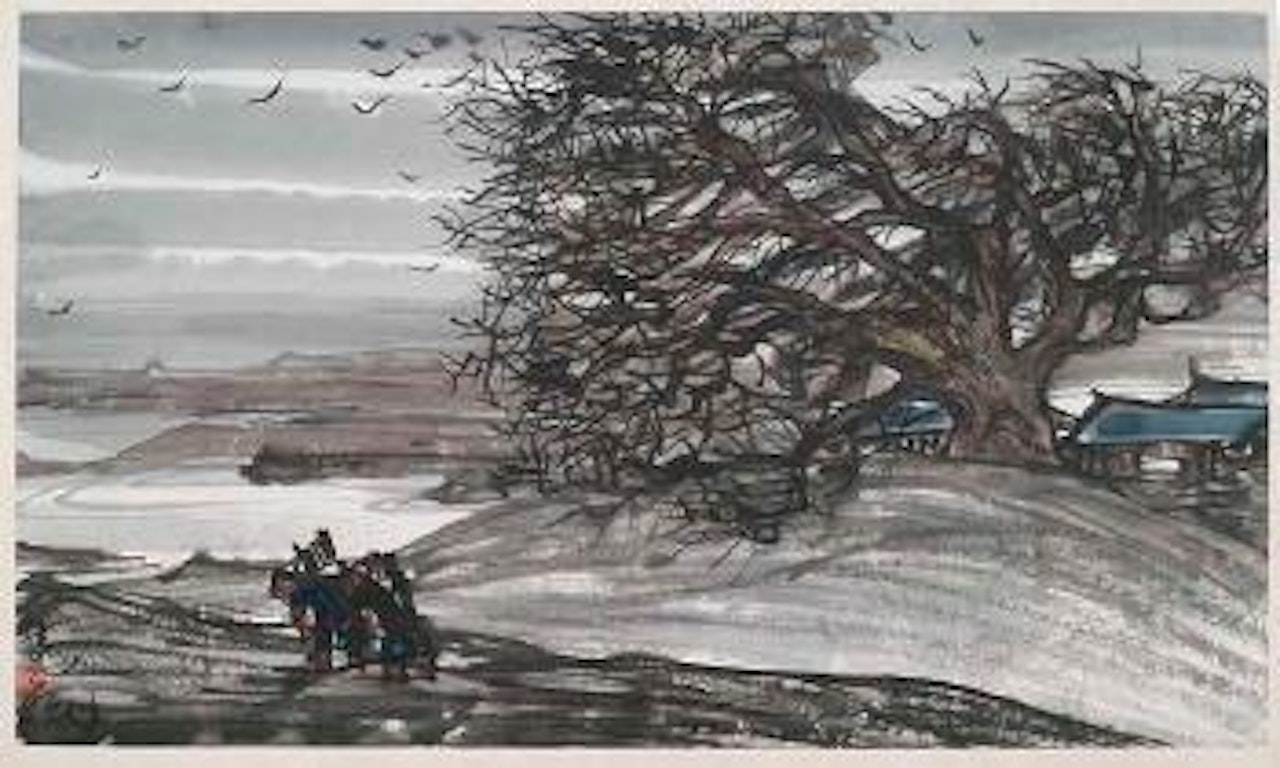 Sturm über dem Bauerndorf by Lin Fengmian