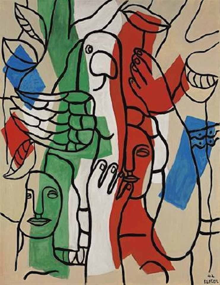 Les deux femmes à l'oiseau by Fernand Leger