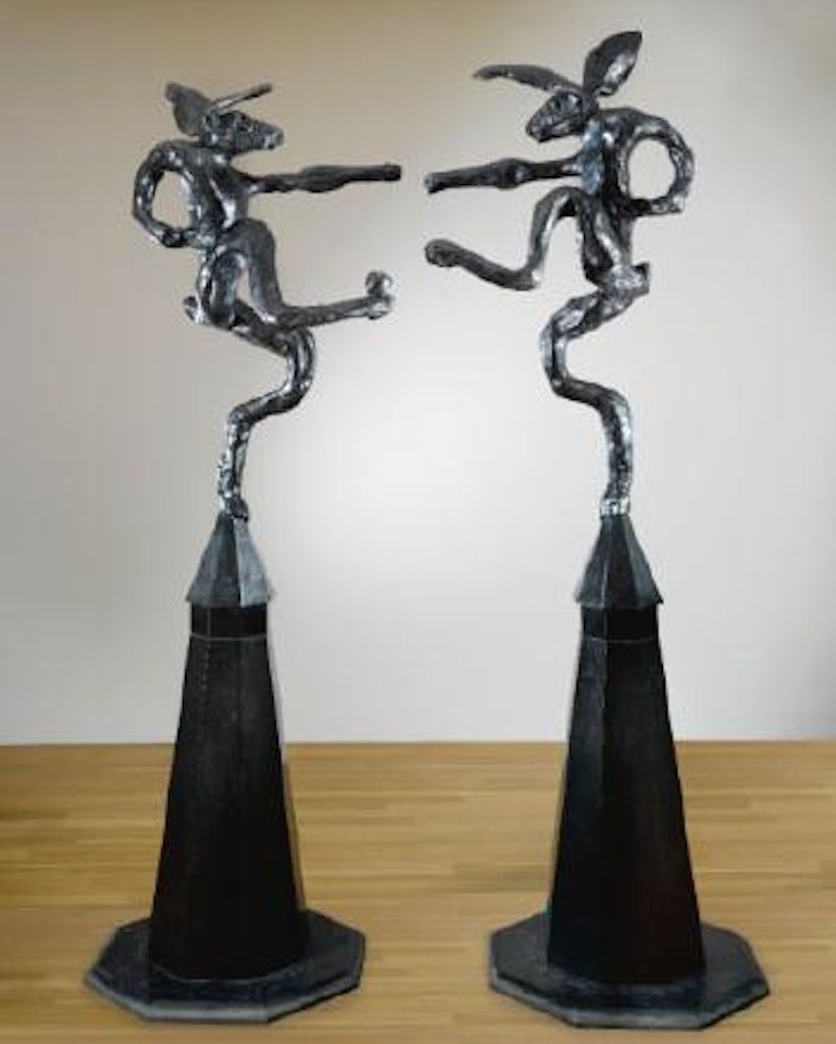 Large Mirror Nijinski by Barry Flanagan