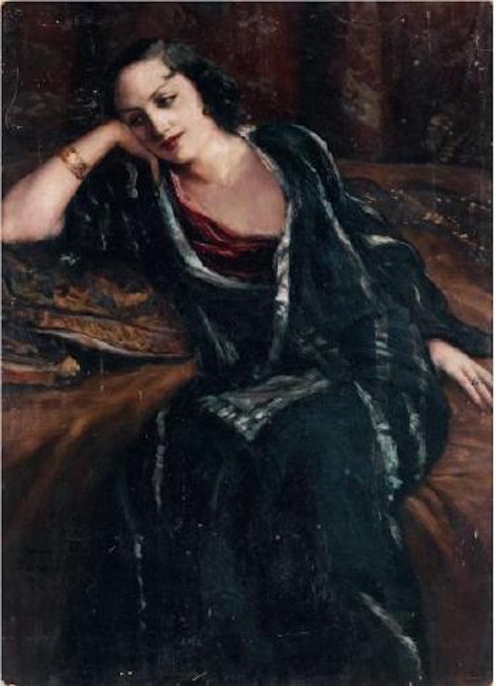 Jeune femme accoudée by Emile Bernard