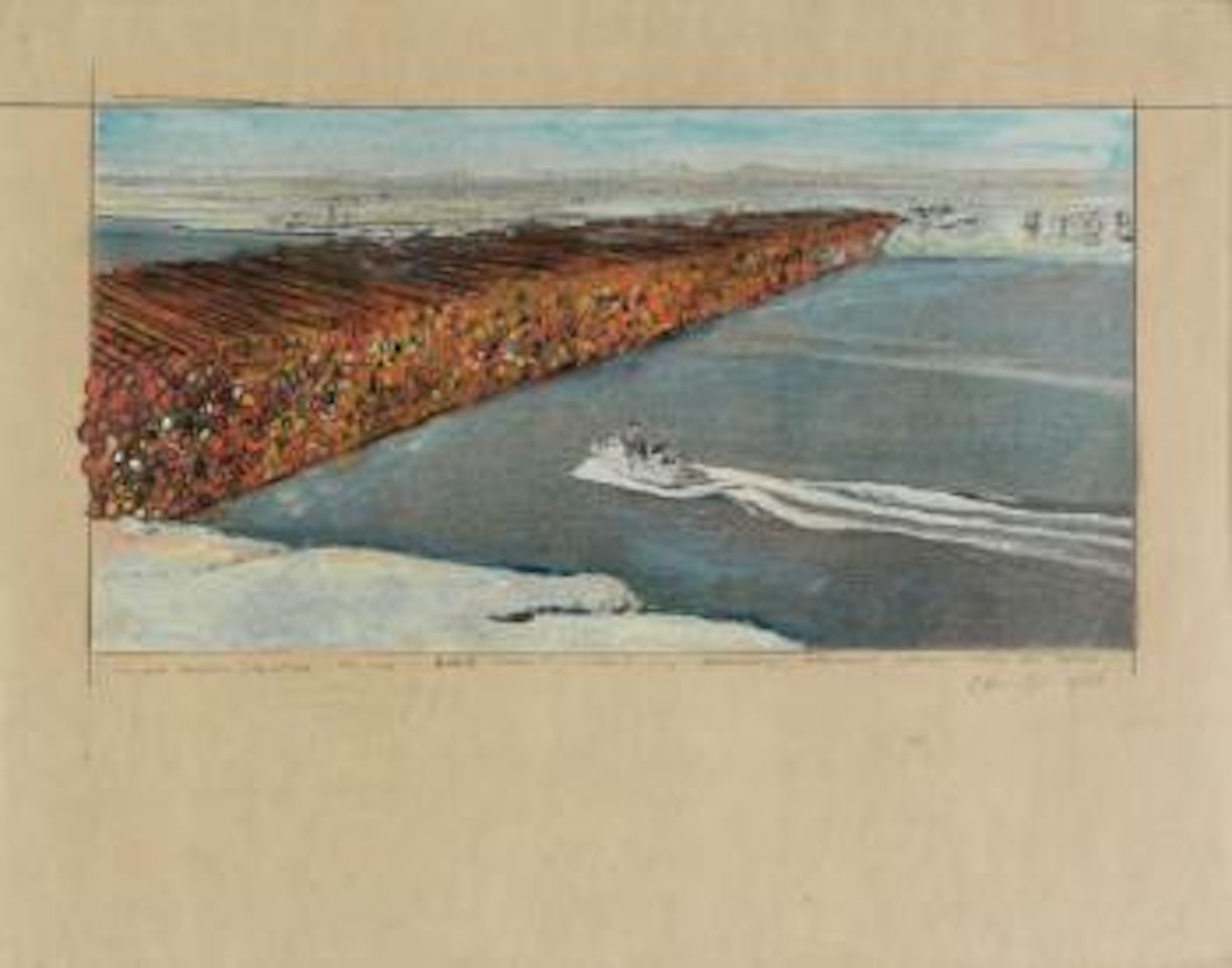 500,000 Barrels Structure - The Wall In Suez Canal; Project For Temporary Wall Between Israel And Egypt by Christo