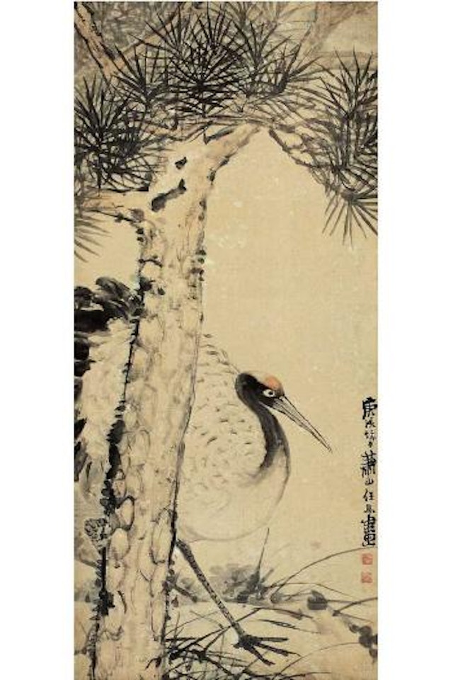 Pine and crane by Ren Xiong