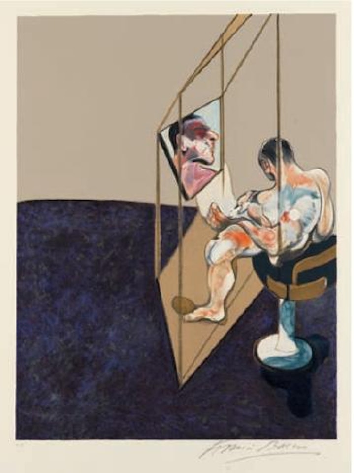 Three studies of the male back by Francis Bacon
