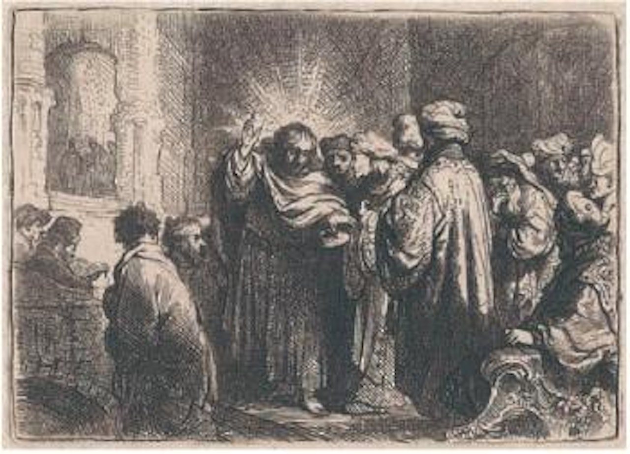 Der Zingsgroschen by Attributed to Rembrandt Harmensz van Rijn