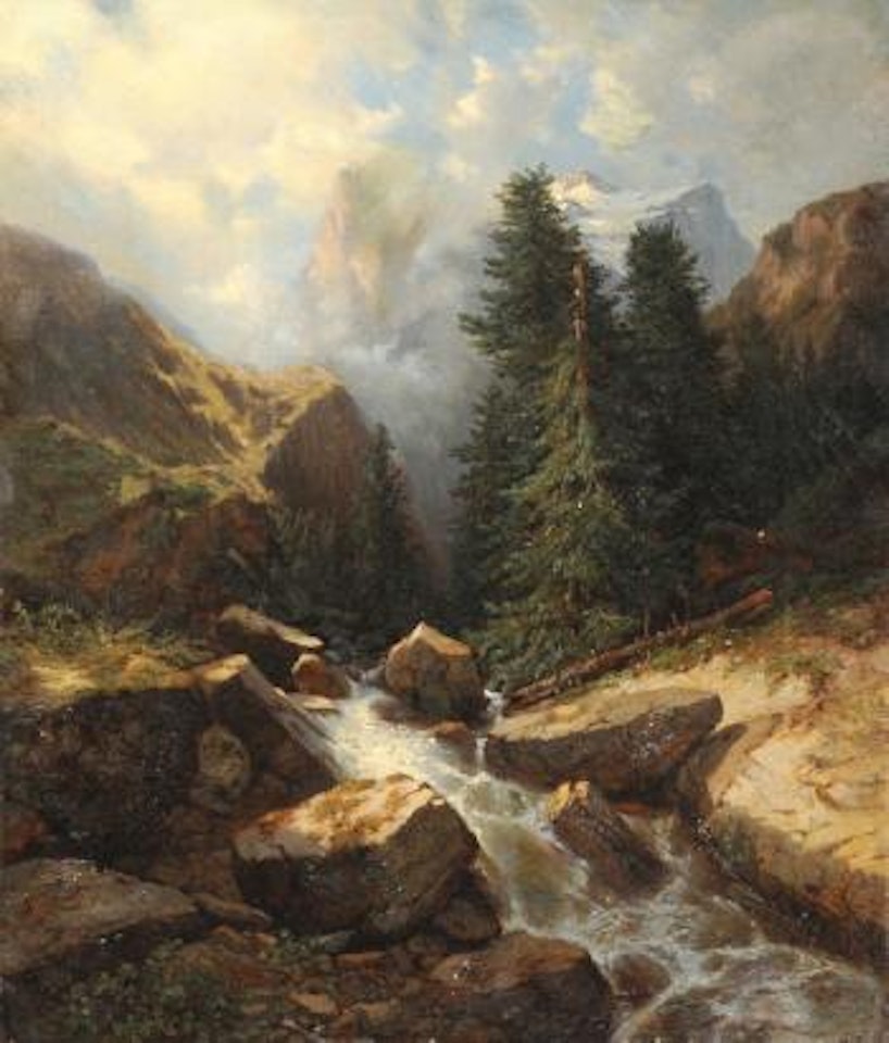 Strubtal mit Hinterhorn by Ferdinand Georg Waldmüller