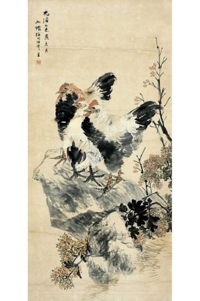 Three chickens by Ren Bonian