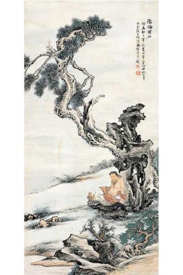 A noble man sitting by a pine by Feng Chaoran