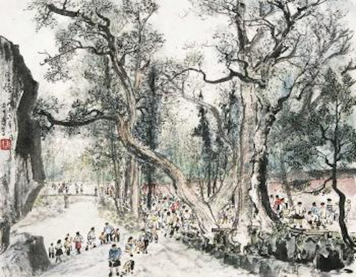 Scenery in Lingyin temple by Li Xiongcai