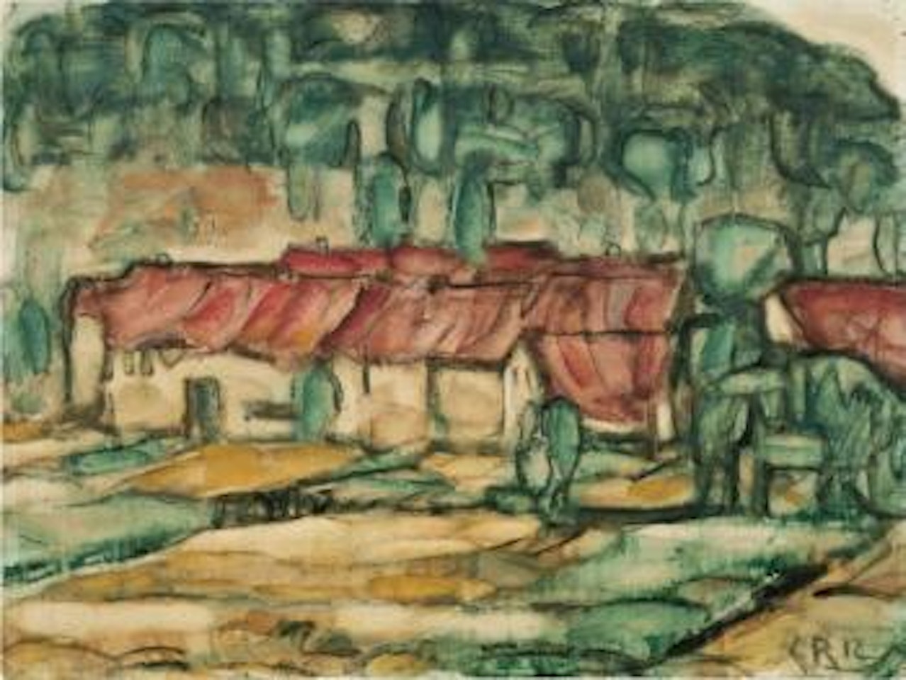 Rote Dächer by Christian Rohlfs