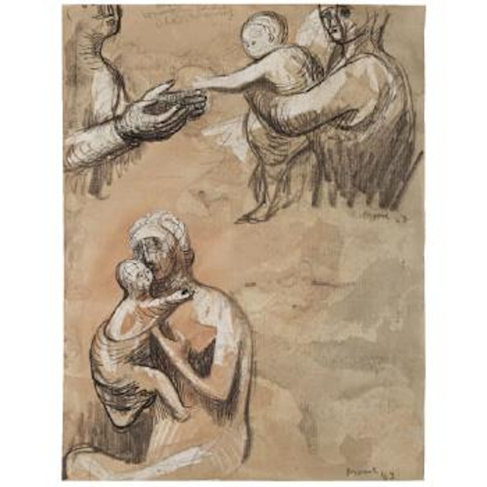 Madonna And Child Studies by Henry Moore