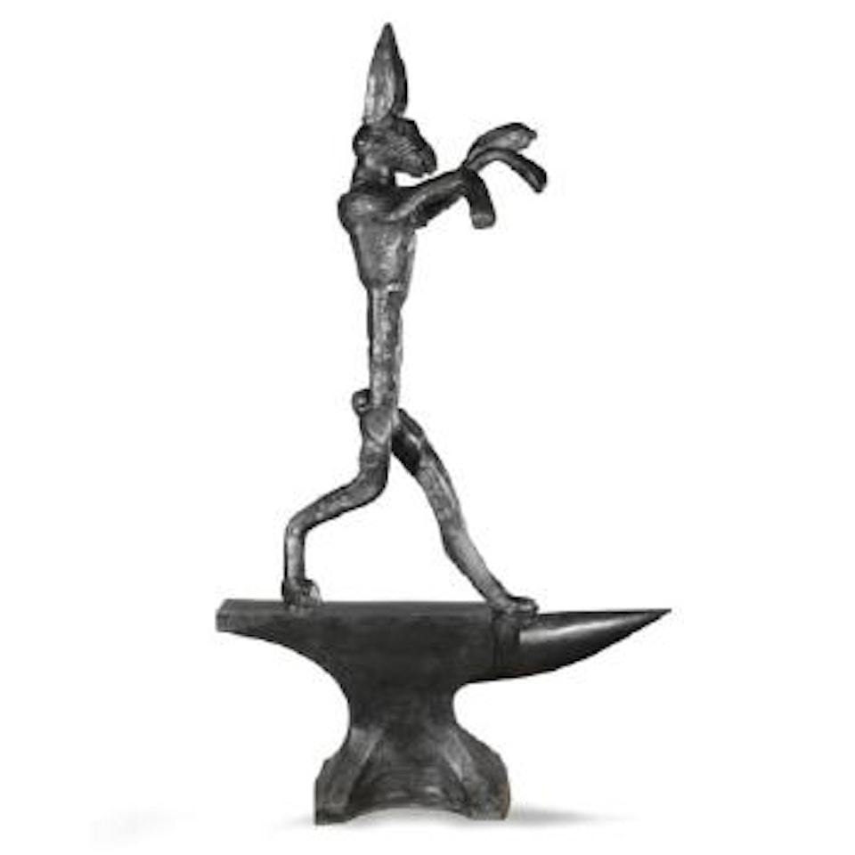 Boxing Hare On Anvil by Barry Flanagan