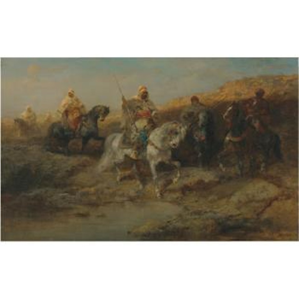 Riders By An Oasis by Adolf Schreyer