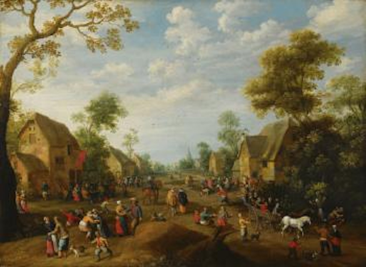 A Village Kermesse With Numerous Peasants Feasting by Joost Cornelisz Droochsloot