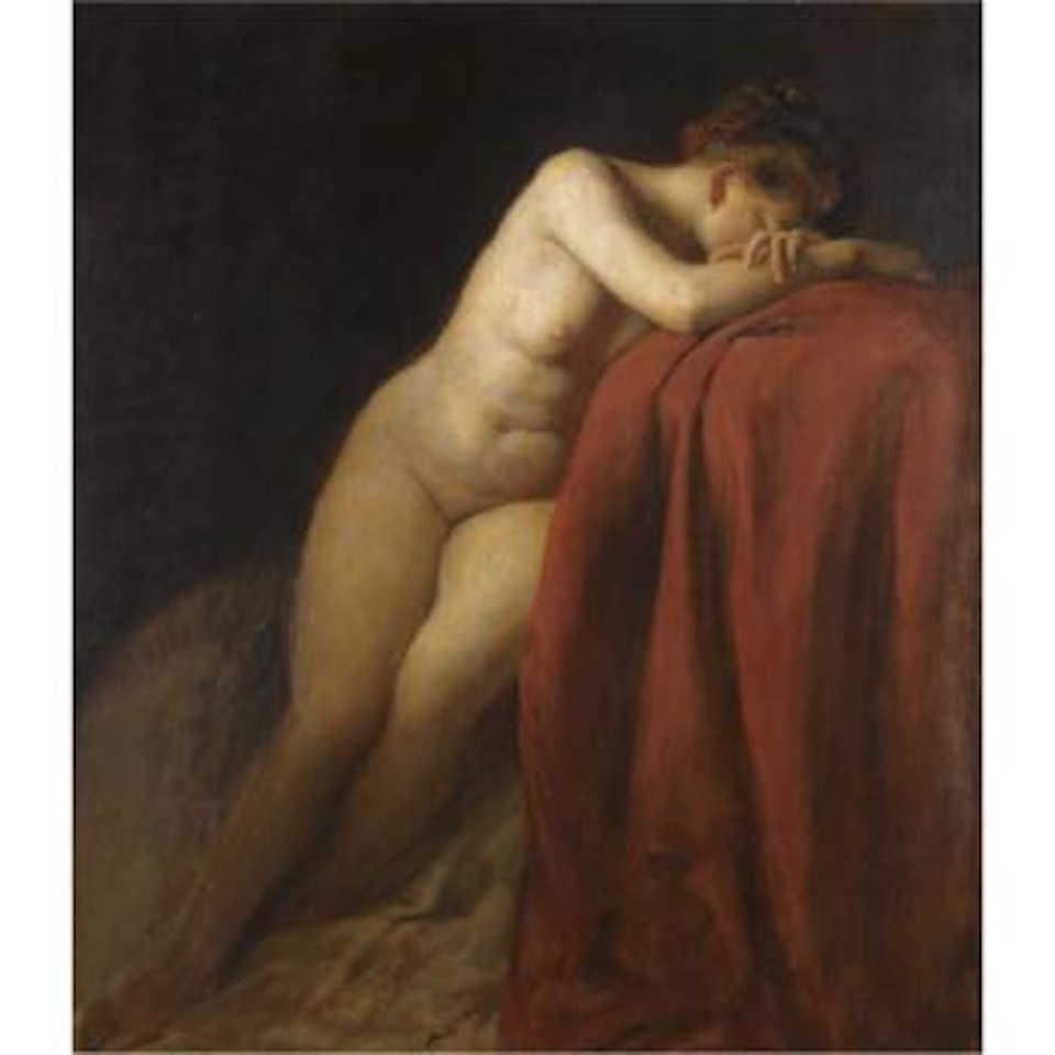 Nude With Red Drape by Franz von Defregger