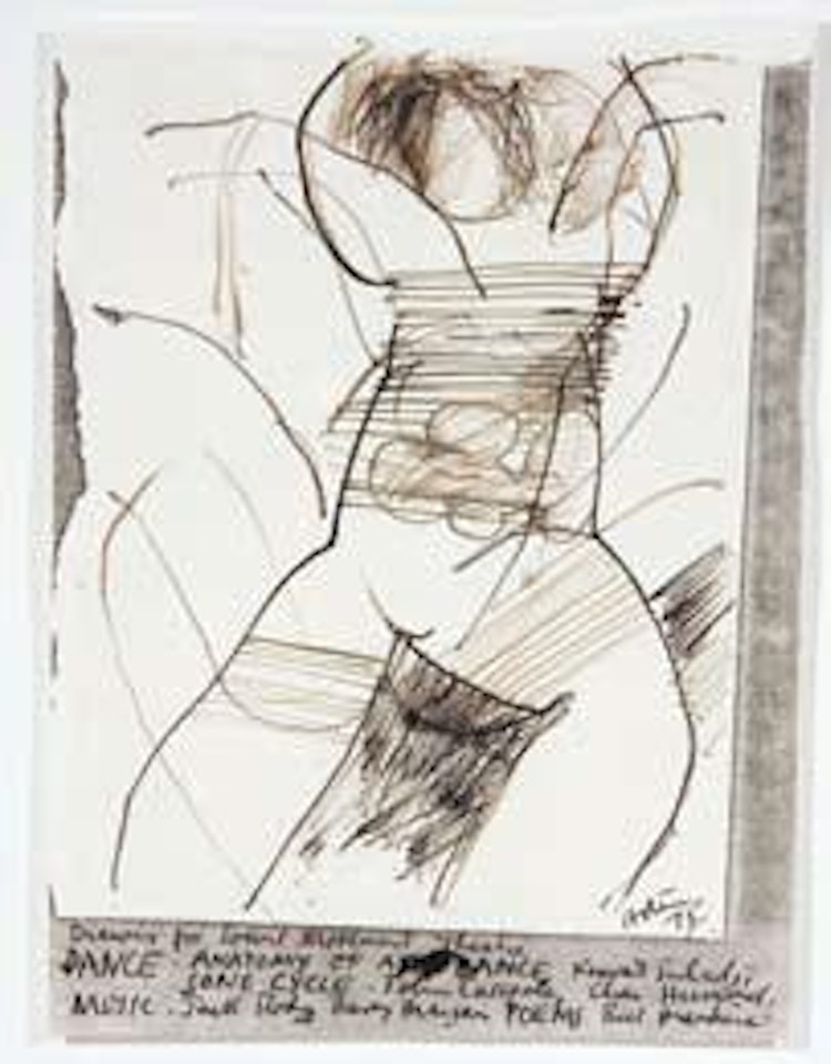 Nude (drawing for Sound Movement Theatre) by Ralph Hotere