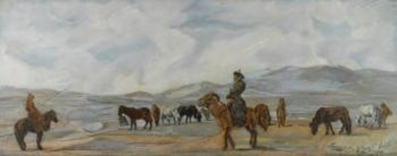Mongolian Horsemen by Alexander Evgenievich Yakovlev
