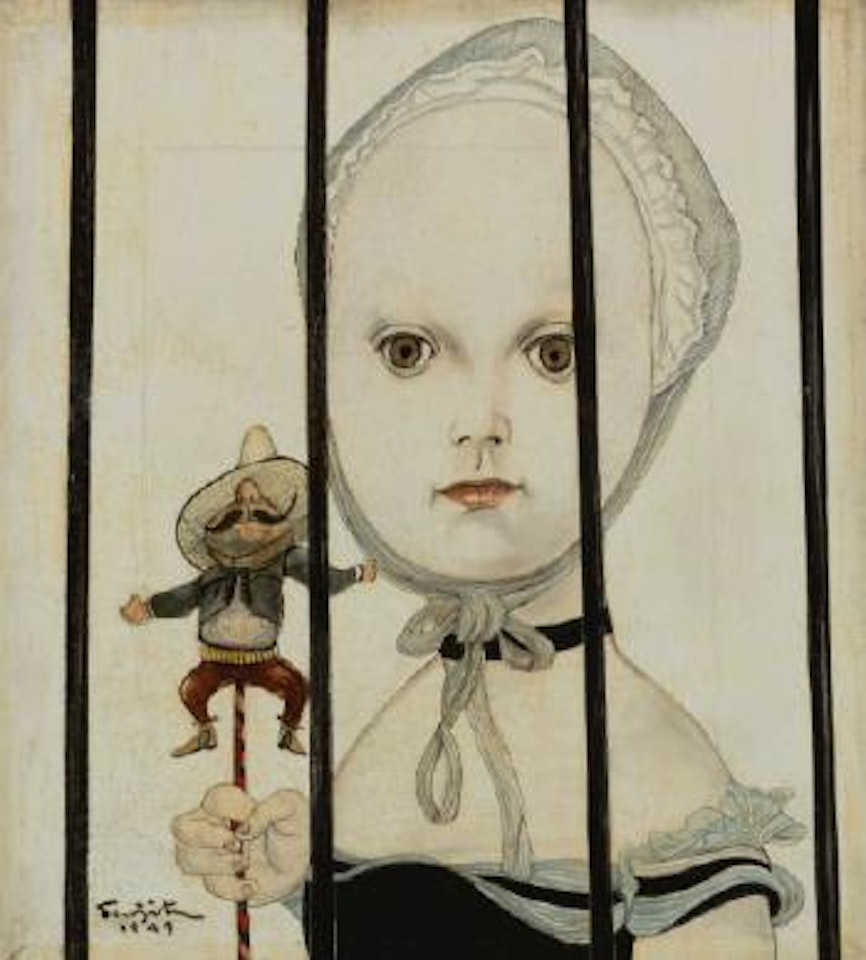 Jeune Fille à La Poupée Mexicaine by Leonard Tsuguharu Foujita