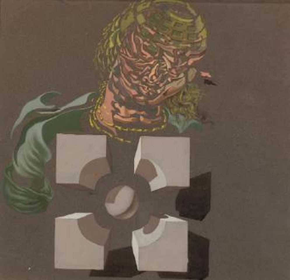 Tête Raphaélesque Éclatée Et Volumes Géométriques by Salvador Dali