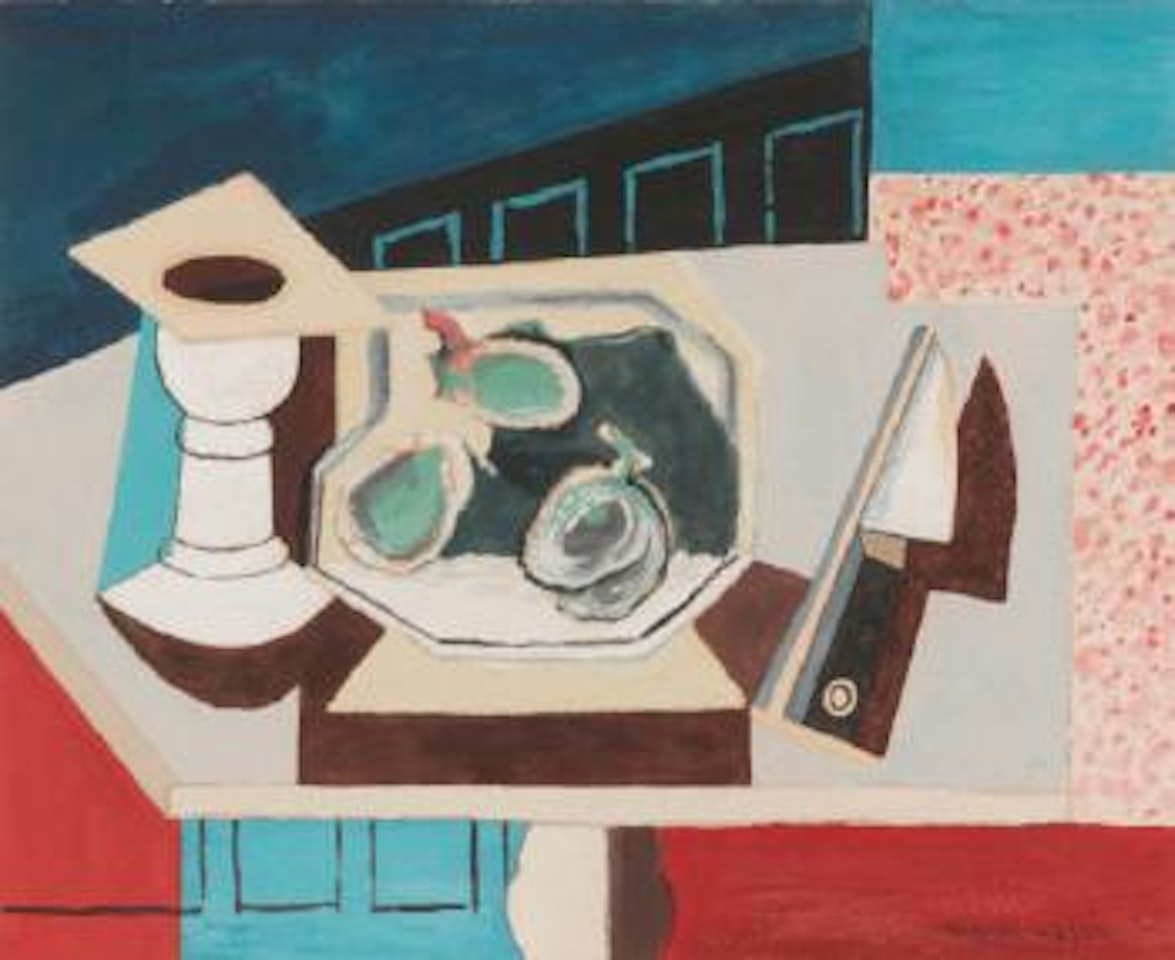 Nature Morte Aux Grenades Et Couteau Sur Un Guéridon by Louis Marcoussis