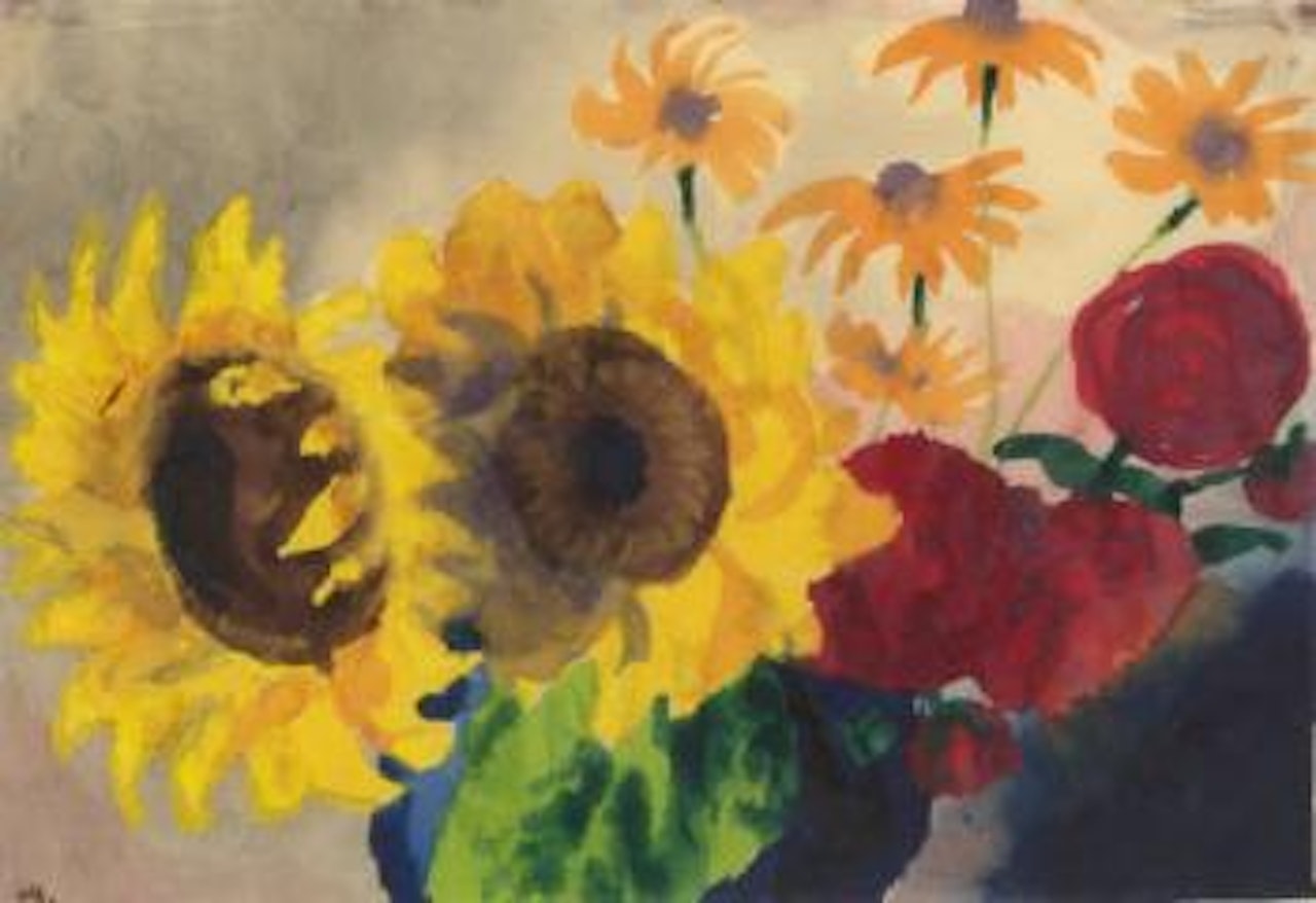 Blumenstrauss Mit Sonnenblumen (Bouquet With Sunflowers) by Emil Nolde