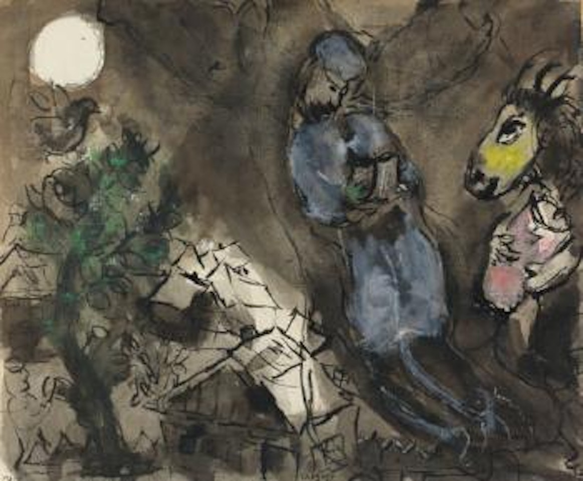 Le Rabbin Au Village by Marc Chagall