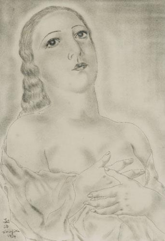 Portrait De Youki (Femme De L'artiste) by Leonard Tsuguharu Foujita